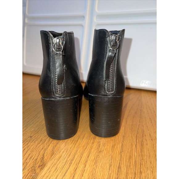 STEVE MADDEN Black‎ Leather High Heel Ankle Boots, back zip 7.5 M - Picture 4 of 7